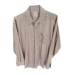 Brooks Brothers 346 Long Sleeve Button Down Plaid Polo Shirt Size XL